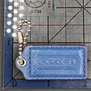 Coach Blue Leather Bag Tag